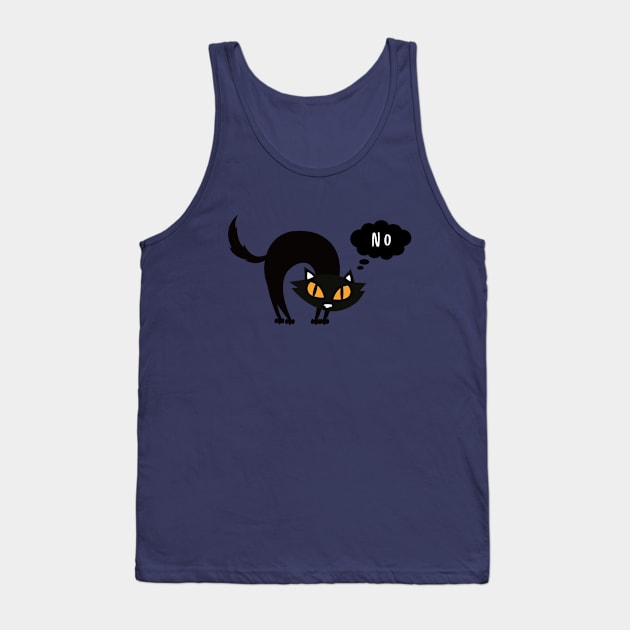 Black Cat Says No Tank Top by 80s Pop Night